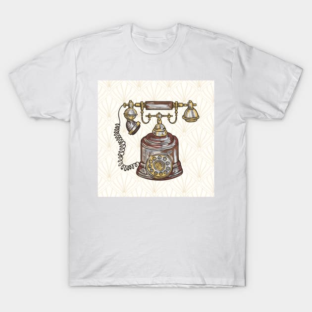 Antique Phone Artwork T-Shirt by DesignIndex